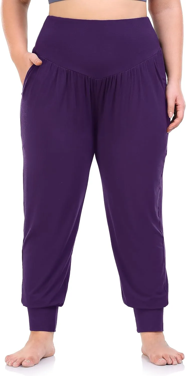 ZERDOCEAN Women's Plus Size Yoga Joggers Pants Casual Comfy Workout Lounge Pants with Pockets
