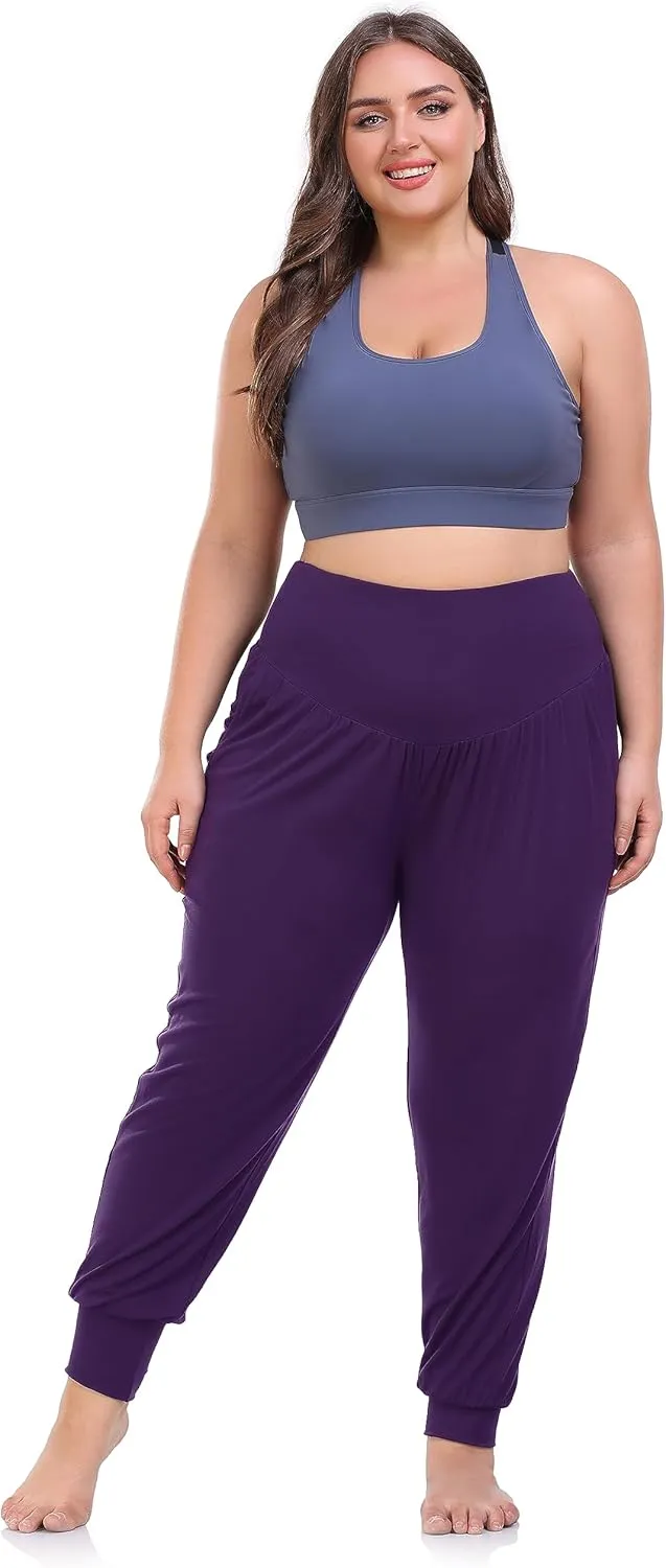 ZERDOCEAN Women's Plus Size Yoga Joggers Pants Casual Comfy Workout Lounge Pants with Pockets